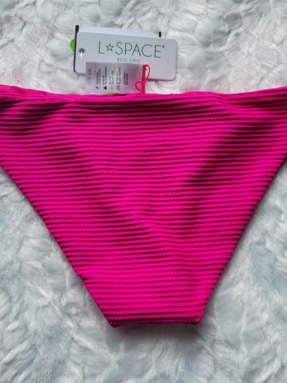 L*Space Bikini Bottom Women's XS Swim Pink Sol Ribbed Swimwear by Revolve NWT